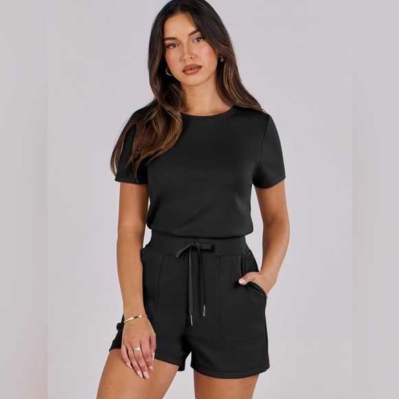 ANRABESS Pants - ANRABESS Dressy Short Sleeve Tshirt Rompers jumpsuit Travel Vacation Outfit 2025
